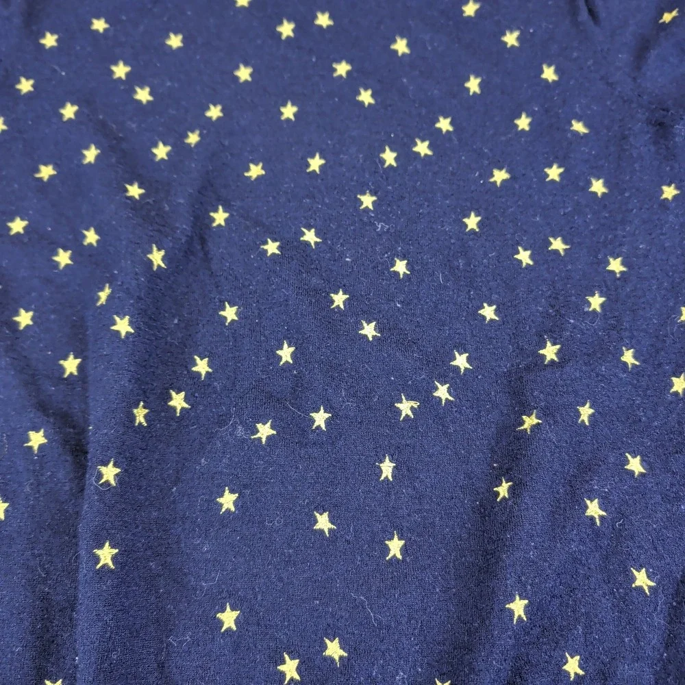 J.Crew Celestial Star Embroidered Sweater Women L Navy Blue 100% Merino Wool